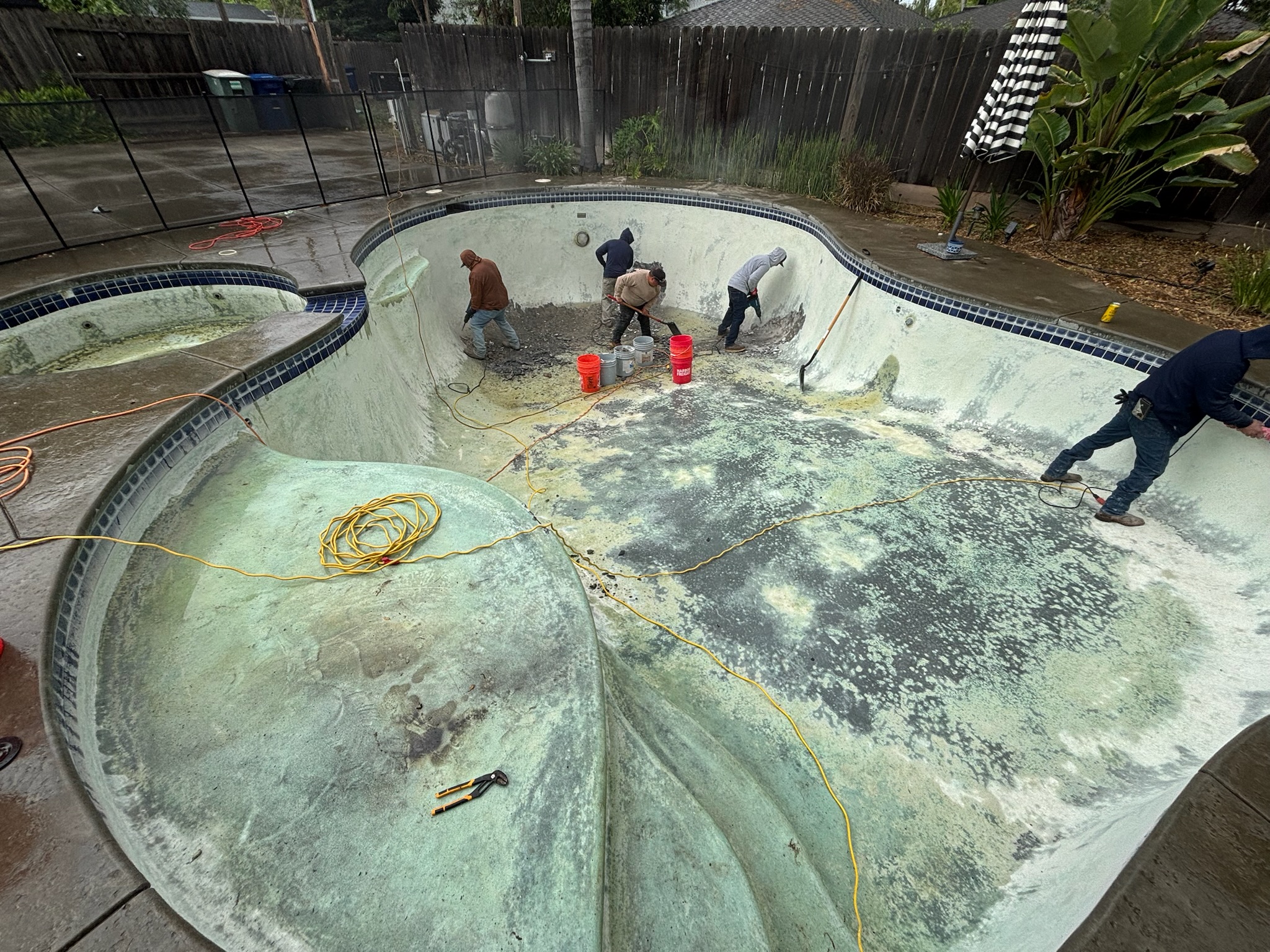 Pool before replastering Modesto CA