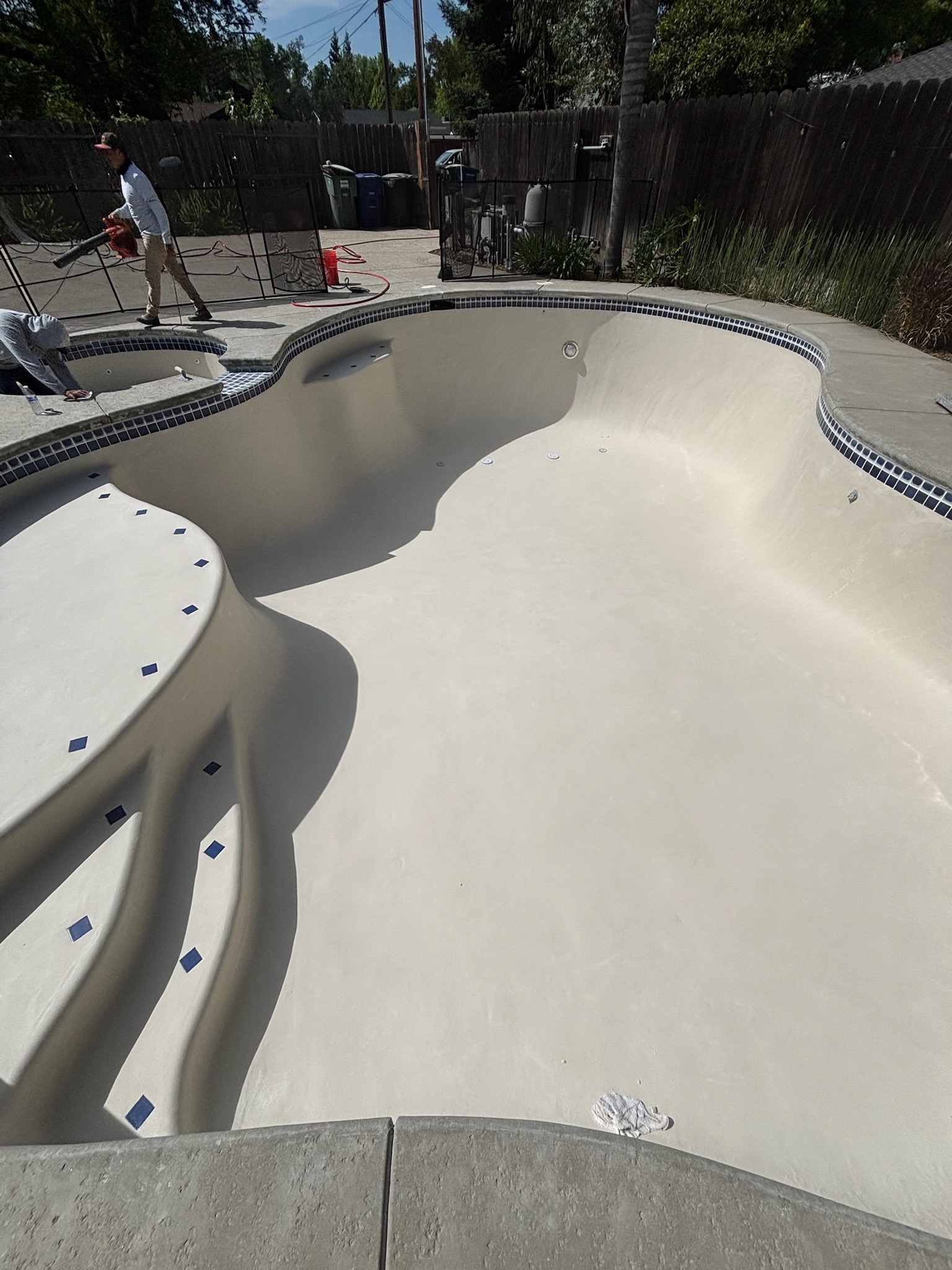 Pool after replastering Modesto CA